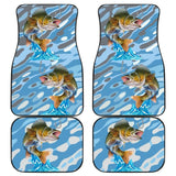 Walleye On The Water Fishing Car Floor Mats 182417 - YourCarButBetter