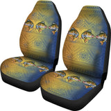 Walleye Skin Color Boho Pattern Fishing Car Seat Covers 182417 - YourCarButBetter