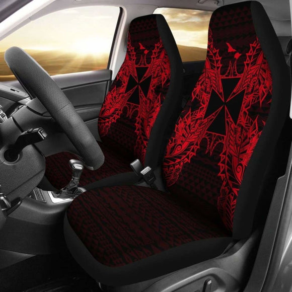 Wallis And Futuna Car Seat Cover - Wallis And Futuna Coat Of Arms Map Red - 105905 - YourCarButBetter