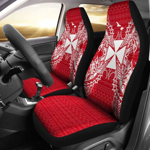 Wallis And Futuna Car Seat Cover - Wallis And Futuna Coat Of Arms Map Red White - 105905 - YourCarButBetter