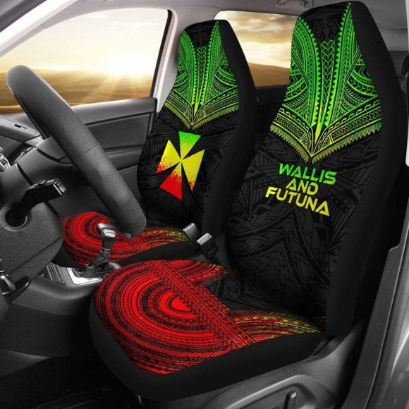 Wallis And Futuna Car Seat Cover - Wallis And Futuna Coat Of Arms Polynesian Chief Tattoo Reggae Version - 105905 - YourCarButBetter