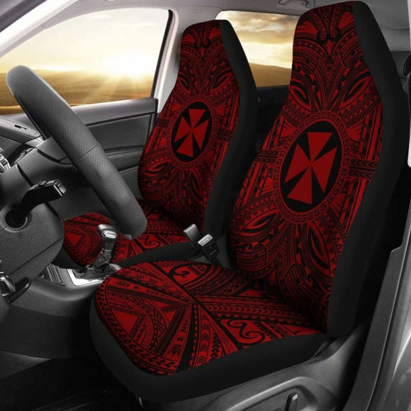 Wallis And Futuna Car Seat Cover - Wallis And Futuna Coat Of Arms Polynesian Red Black 10 153908 - YourCarButBetter