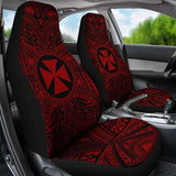 Wallis And Futuna Car Seat Cover - Wallis And Futuna Coat Of Arms Polynesian Red Black 10 153908 - YourCarButBetter