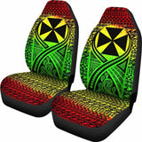 Wallis And Futuna Car Seat Cover - Wallis And Futuna Coat Of Arms Polynesian Tattoo Reggae - 105905 - YourCarButBetter