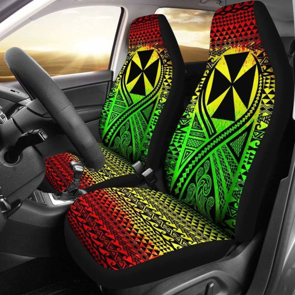 Wallis And Futuna Car Seat Cover - Wallis And Futuna Coat Of Arms Polynesian Tattoo Reggae - 105905 - YourCarButBetter