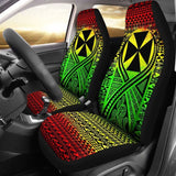 Wallis And Futuna Car Seat Cover - Wallis And Futuna Coat Of Arms Polynesian Tattoo Reggae - 105905 - YourCarButBetter