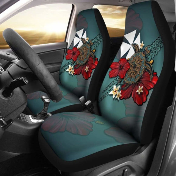 Wallis And Futuna Car Seat Covers Blue Turtle Tribal Amazing 091114 - YourCarButBetter