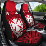 Wallis And Futuna Car Seat Covers - Wallis And Futuna Coat Of Arms Coconut Tree - 12 1 153908 - YourCarButBetter