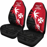 Wallis And Futuna Car Seat Covers - Wallis And Futuna Coat Of Arms Coconut Tree - 4 1 153908 - YourCarButBetter