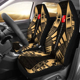 Wallis And Futuna Car Seat Covers - Wallis And Futuna Coat Of Arms Polynesian Tattoo Gold - 09 153908 - YourCarButBetter