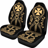 Wallis And Futuna Car Seat Covers - Wallis And Futuna Coat Of Arms Polynesian Tribal Gold - 105905 - YourCarButBetter