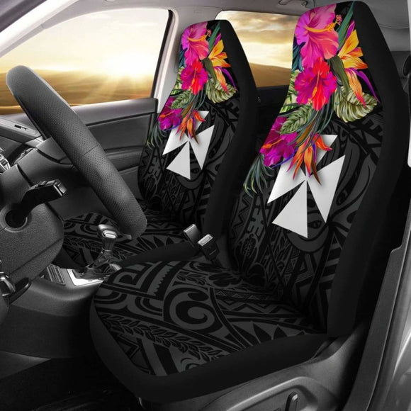 Wallis And Futuna Car Seat Covers - Polynesian Hibiscus Pattern - 232125 - YourCarButBetter