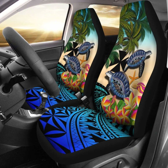 Wallis And Futuna Car Seat Covers - Polynesian Turtle Coconut Tree And Plumeria Amazing 091114 - YourCarButBetter