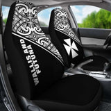 Wallis And Futuna Polynesian Car Seat Covers - Black Curve - 11 153908 - YourCarButBetter