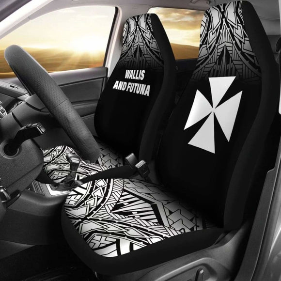 Wallis And Futuna Polynesian Car Seat Covers - Black Fog - 11 153908 - YourCarButBetter