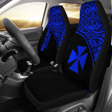 Wallis And Futuna Polynesian Car Seat Covers - Blue Curve - 11 153908 - YourCarButBetter