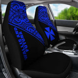 Wallis And Futuna Polynesian Car Seat Covers - Blue Curve - 11 153908 - YourCarButBetter