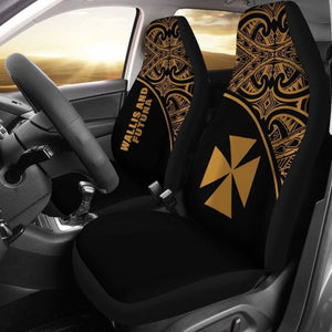 Wallis And Futuna Polynesian Car Seat Covers - Gold Curve - 11 153908 - YourCarButBetter