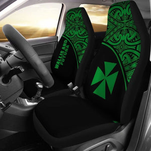 Wallis And Futuna Polynesian Car Seat Covers - Green Curve - 11 153908 - YourCarButBetter