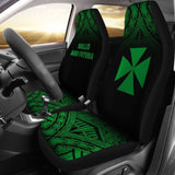 Wallis And Futuna Polynesian Car Seat Covers - Green Fog - 11 153908 - YourCarButBetter