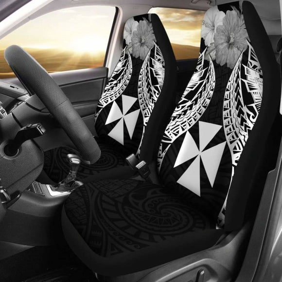 Wallis And Futuna Polynesian Car Seat Covers Pride Seal And Hibiscus Black - 232125 - YourCarButBetter