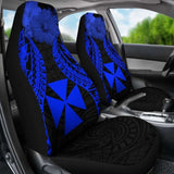 Wallis And Futuna Polynesian Car Seat Covers Pride Seal And Hibiscus Blue - 232125 - YourCarButBetter