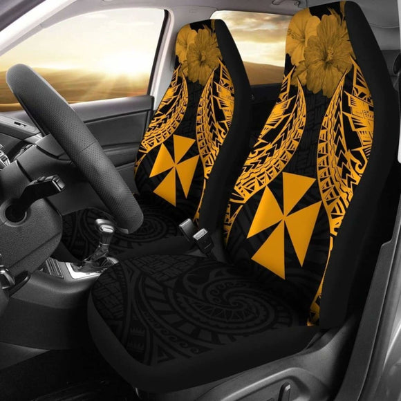 Wallis And Futuna Polynesian Car Seat Covers Pride Seal And Hibiscus Gold - 232125 - YourCarButBetter