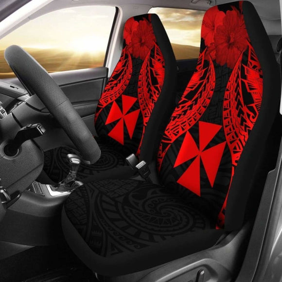 Wallis And Futuna Polynesian Car Seat Covers Pride Seal And Hibiscus Red - 232125 - YourCarButBetter