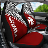 Wallis And Futuna Polynesian Car Seat Covers - Red Curve - 11 153908 - YourCarButBetter