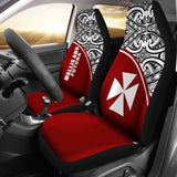 Wallis And Futuna Polynesian Car Seat Covers - Red Curve - 11 153908 - YourCarButBetter