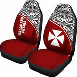 Wallis And Futuna Polynesian Car Seat Covers - Red Curve - 11 153908 - YourCarButBetter