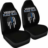 Warriors Bleed Blue Police Car Seat Covers 153908 - YourCarButBetter