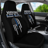 Warriors Bleed Blue Police Car Seat Covers 153908 - YourCarButBetter