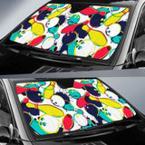 Watercolor Bowling Ball Pins Car Auto Sun Shades 460402 - YourCarButBetter