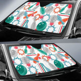 Watercolor Bowling Pattern Car Auto Sun Shades 460402 - YourCarButBetter