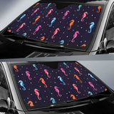 Watercolor Colorful Seahorse Pattern Car Auto Sun Shades 460402 - YourCarButBetter