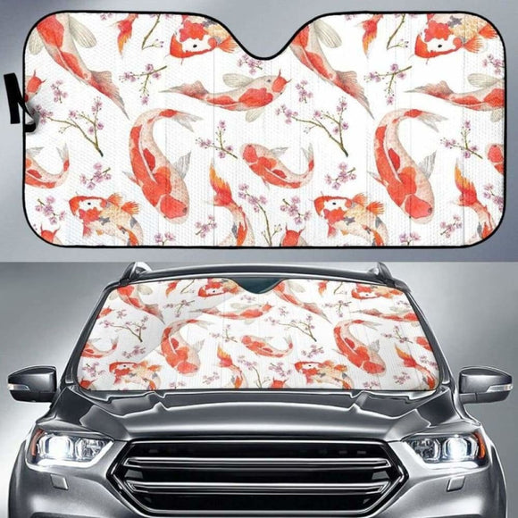 Watercolor Koi Fish Carp Fish Pattern Car Auto Sun Shades 104020 - YourCarButBetter