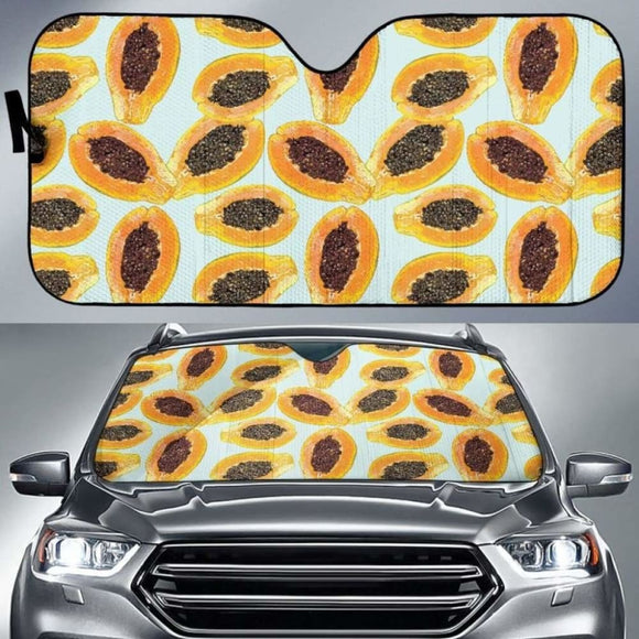 Watercolor Papaya Pattern Car Auto Sun Shades 182102 - YourCarButBetter