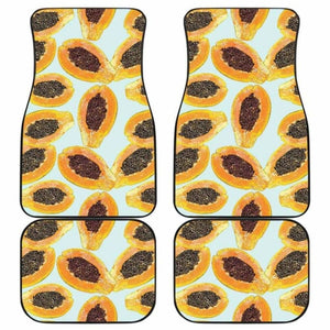 Watercolor Papaya Pattern Front And Back Car Mats 174914 - YourCarButBetter