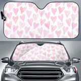 Watercolor Pink Heart Pattern Car Auto Sun Shades 460402 - YourCarButBetter