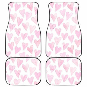 Watercolor Pink Heart Pattern Front And Back Car Mats 174914 - YourCarButBetter