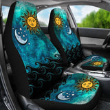 Watercolor Sky Sun Moon Ocean Car Seat Covers 550317 - YourCarButBetter