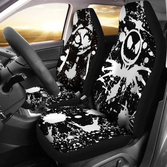 Watercolor Style Jack Skellington & Sally Car Seat Covers 101819 - YourCarButBetter