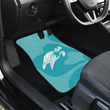 Watercolor Turtle And Hibiscus Car Floor Mats 211504 - YourCarButBetter