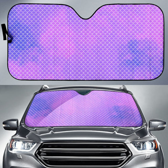 Watercolour Mermaid Scales in Purple and Blue Car Auto Sun Shades 212001 - YourCarButBetter