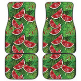 Watermelons Tropical Palm Leaves Pattern Background Front And Back Car Mats 174914 - YourCarButBetter