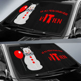 We All Meow Down Here Clown Cat KITten Pennywise Car Auto Sun Shades 212903 - YourCarButBetter