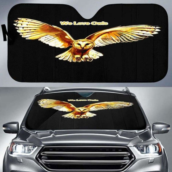 We Love Owls Auto Sun Shade 172609 - YourCarButBetter
