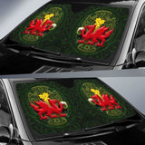Welsh Dragon With Celtic Cross And Daffodils Auto Sun Shades - The Symbols Of Wales 172609 - YourCarButBetter