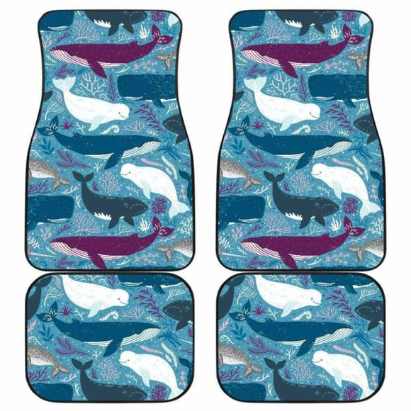 Whale Design Pattern Front And Back Car Mats 102802 - YourCarButBetter